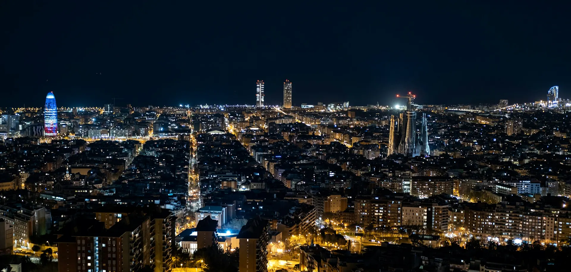 Brothels Barcelona guide with night city view and adult nightlife atmosphere